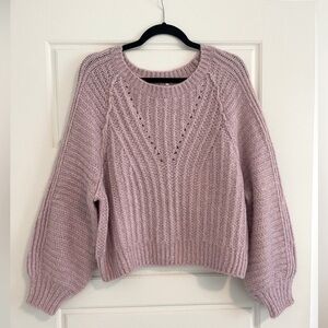 Free People Mauve Pink Open Knit Sweater NWOT Size Medium